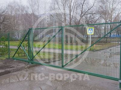 Стальные откатные ворота из 3д сетки