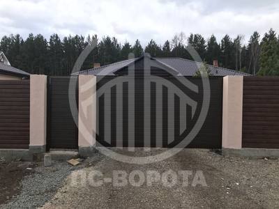 Металлические откатные ворота из сэндвич панелей