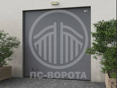 Секционные подъемные ворота из сэндвич панелей Микроволна с ручкой открывания